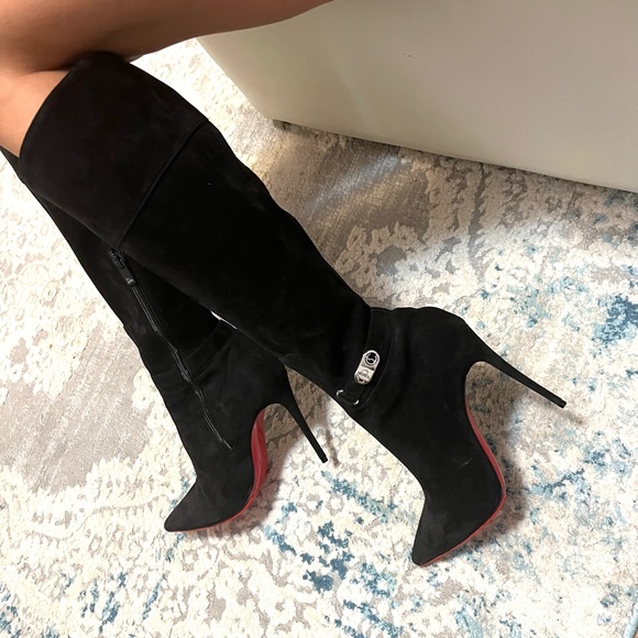 Christian Louboutin Shoes - Christian Louboutin lock so Kate suede boots black